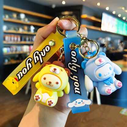 Cinnamoroll Hello Kitty Kuromi Cute Cartoon Anime Keychain Car Bag Pendant Gift