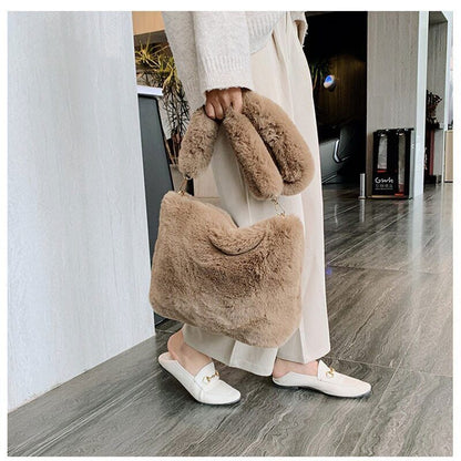 Bag Women's Plush Shoulder Bags Large Capacity Messenger Bag Handbag
