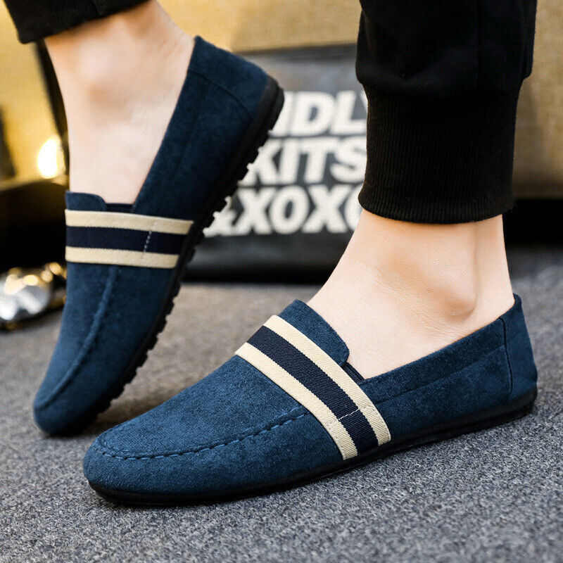 Men Shoes Black Blue Loafers Slip on Male Driving Shoes Men Sneakers Flats