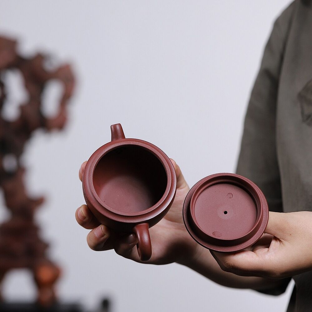 Handmade Tea Pot Marked Real Yixing Zisha Purple Clay Master Pot 180ml 9 Holes