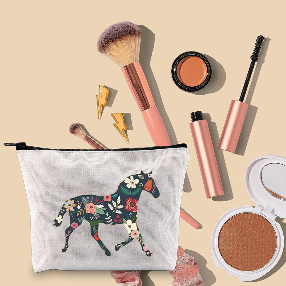 TOBGBE Horse Gift Lover Makeup Bag Inspirational for Women...