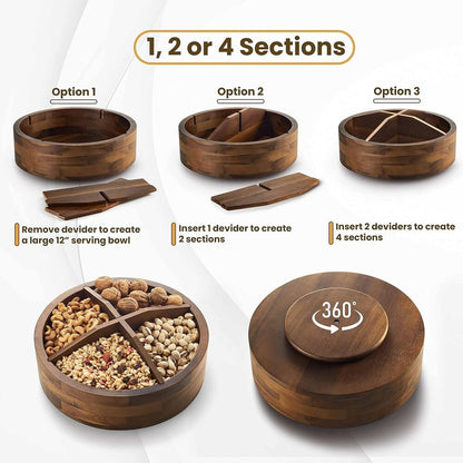 Wooden Organizer for Table Countertop Kitchen Storage Food Bin Container Spices