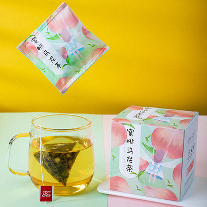 Peach Oolong Tea Triangle Package Chinese Fruit Green Tea Healthy Drink 10 Bags