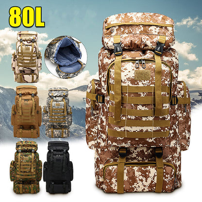 80L Military Backpack Camping Bag Tactical Backpack Men Hiking Travel Sport Bag