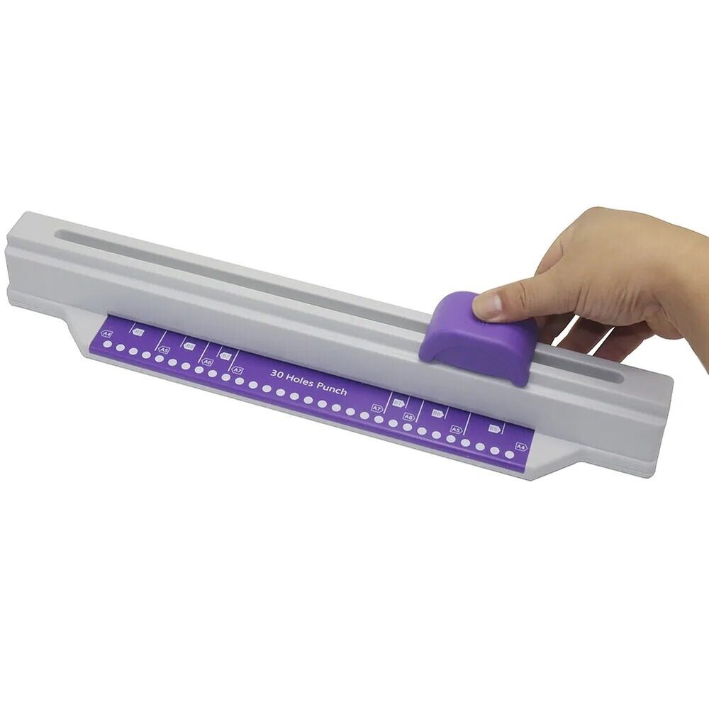 Paper Punch 30Holes Plastic Metal Puncher Sliding Automatic Positioning Punching