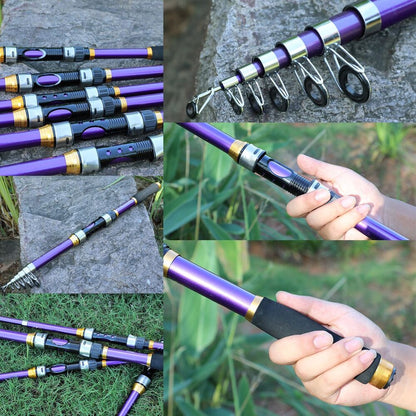 NEW CARBON FIBER TELESCOPIC FRESHWATER FISHING ROD HIGH QUALITY RINGS SIZES