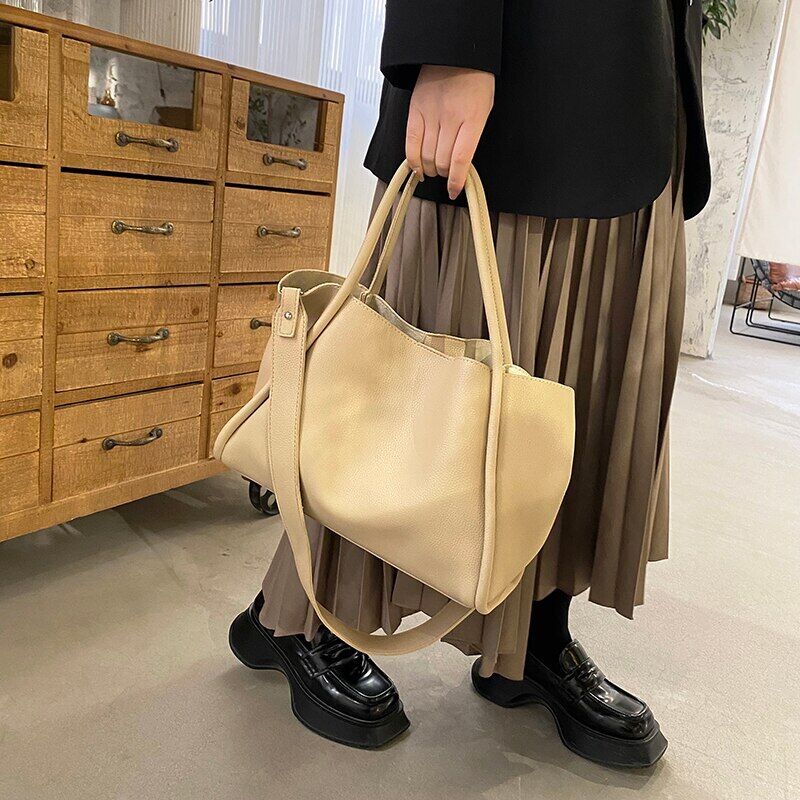 2piece/set Pu Leather Women's Handbags Ladies Tote Women Shoulder Crossbody Bag