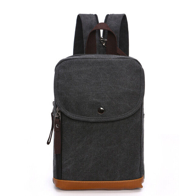 Men's Backpack Canvas Crossbody Chest Bag Casual Daypack Outdoor Sport Bag