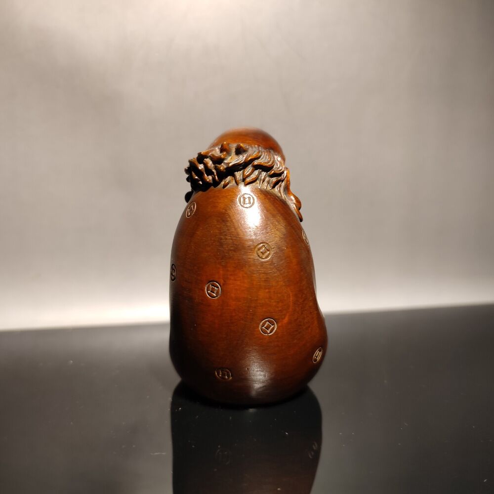 vintage wooden ornaments carved miniature small Boxwood Xmas gift buddha figure