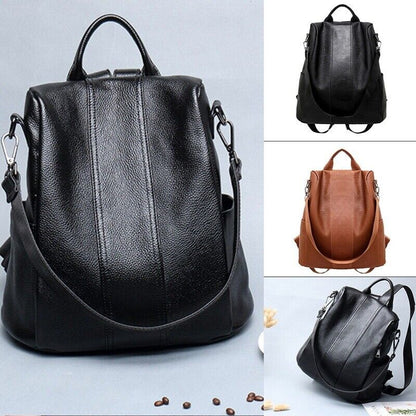Women's Ladies Rucksack Anti-theft Bag PU Leather Backpack School Bag Handbag