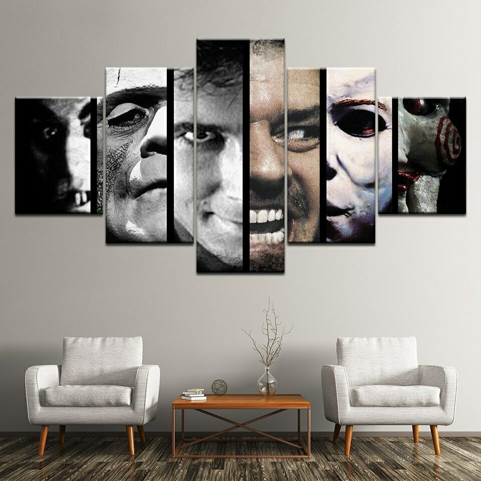 Horror Movie Scary Character 5 Pieces canvas Print Wall Art Picture Home Decor