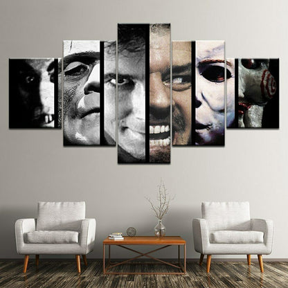 Horror Movie Scary Character 5 Pieces canvas Print Wall Art Picture Home Decor
