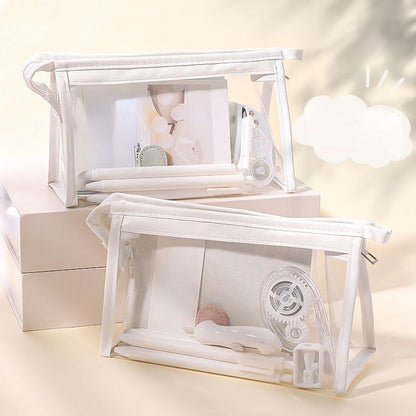 Transparent Cosmetic Bag Zipper Clear Makeup Purse Travel Toiletry Storage Pouch