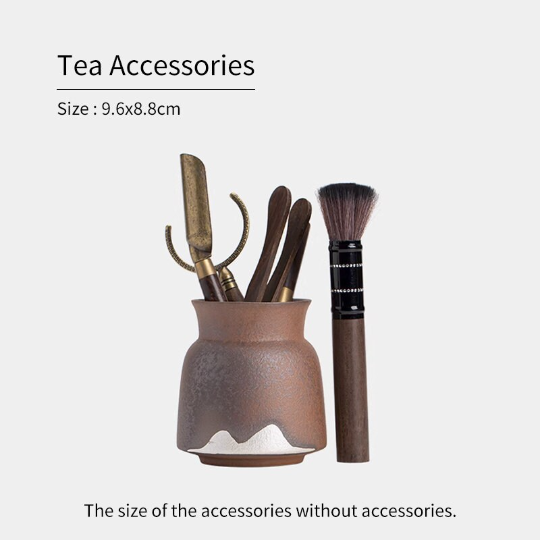 Ceramic Tea Ceremony Set Gilt with 999 Silver Mountain Tea Accessories