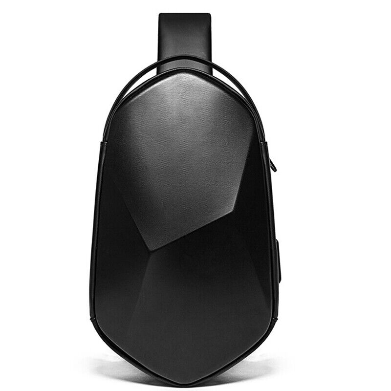 Men's Sling Backpack Oxford cloth Waterproof Crossbody Bag USB Port OutdoorSport