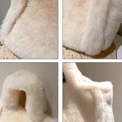 Faux Fur Women's Tote Bag Plush Shoulder Bags Women Soft Top Handbags Warm