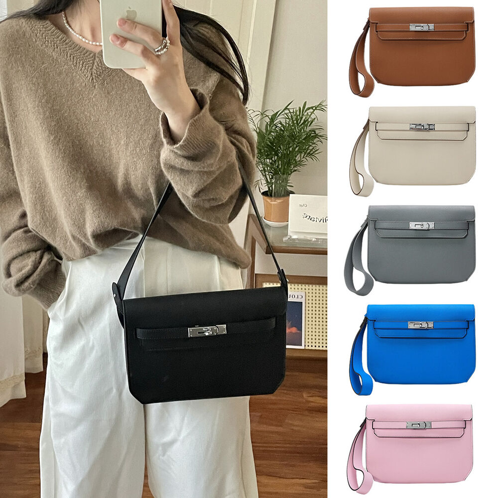 Small Flap Real Leather Belt Clutch Purse Briefcase Shoulder bag Satchel Handbag