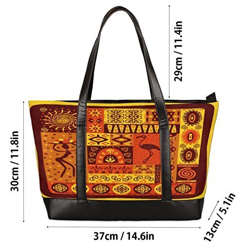 Laptop Tote Bag for Women 15.6 inch African Print Large Capacity Multi