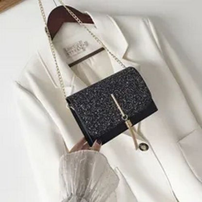 Bag Tassel Chain Shoulder Bag Synthetic Material Black Green Red Purse 18*13*6CM