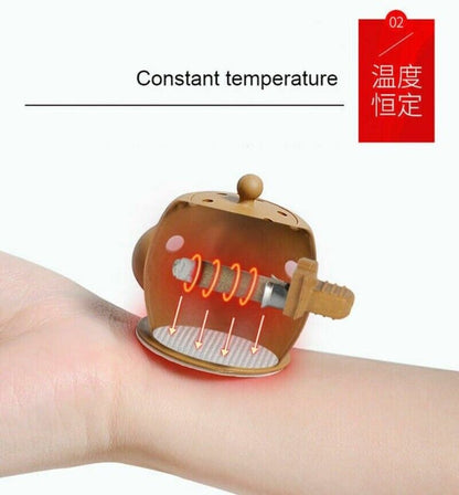 Moxibustion Pots Moxibustion box 艾灸宝 (艾壶x8 + 艾柱x100 + 海绵贴x96) 艾灸罐祛风除湿