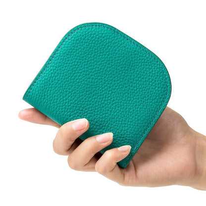 Versatile Zipper Coin Pocket Small Billfold Genuine Leather Card Slot Bag Wallet
