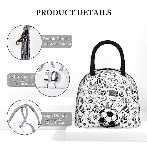 RUVNSR Soccer Lunch Box Ball Portable Insulated Bags One Size, Color 5