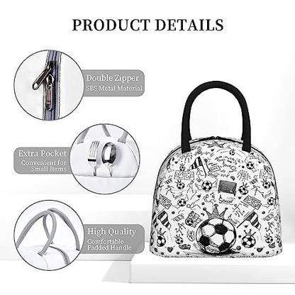 RUVNSR Soccer Lunch Box Ball Portable Insulated Bags One Size, Color 5