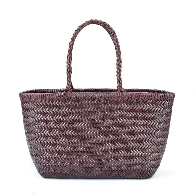Women's Genuine Leather Woven Shoulder Bag Weaving Bag Cowhide Cross Hand Bags