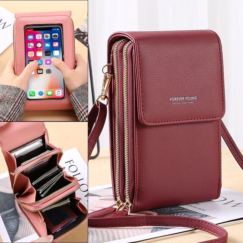 Crossbody Wallet Women Shoulder Bags Long Purse Multifunctional Pocket Polyester