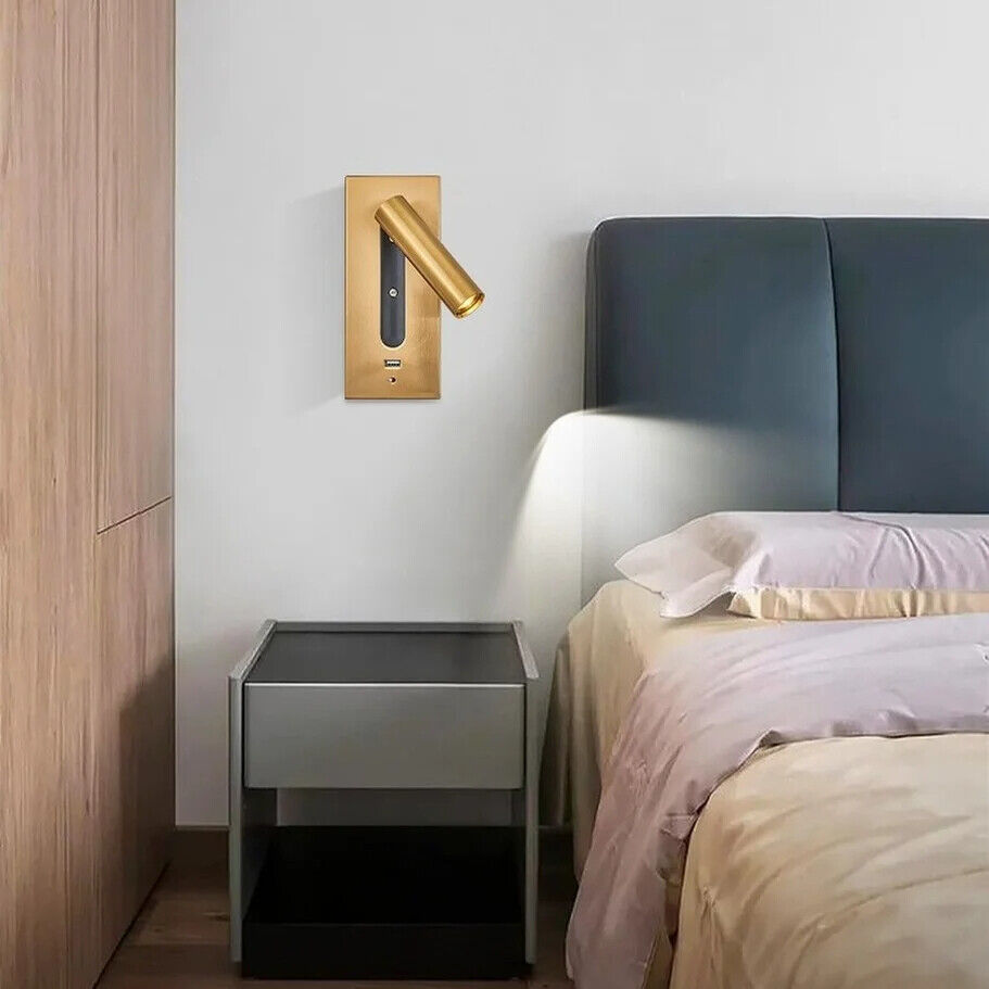 Wall Lamp Aluminum USB Charging Interior Decoration Bedroom Bedside Study Lights