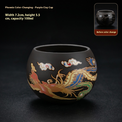 100ml Purple Sand Kungfu Teacup Color Change Tea Set Tea Tasting Cup Household