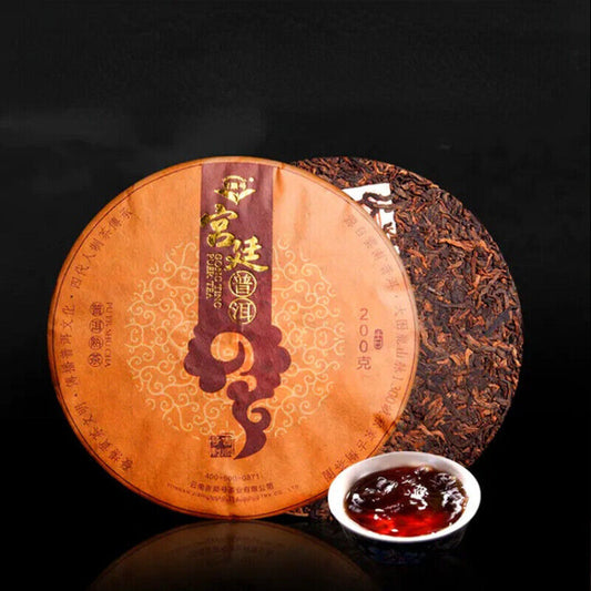 200g 2009 Top Yunnan Pu'er Tea Palace Pu'er Cooked Tea Cake Chinese Black Tea