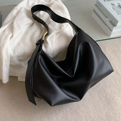 Women PU Leather Tote Bags Purses Handbags Shopper Black Shoulder Bag
