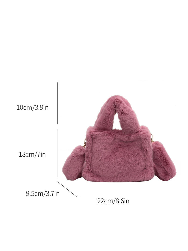 Bag Plush Handbag Cute Warm Shoulder Crossbody Bag Women