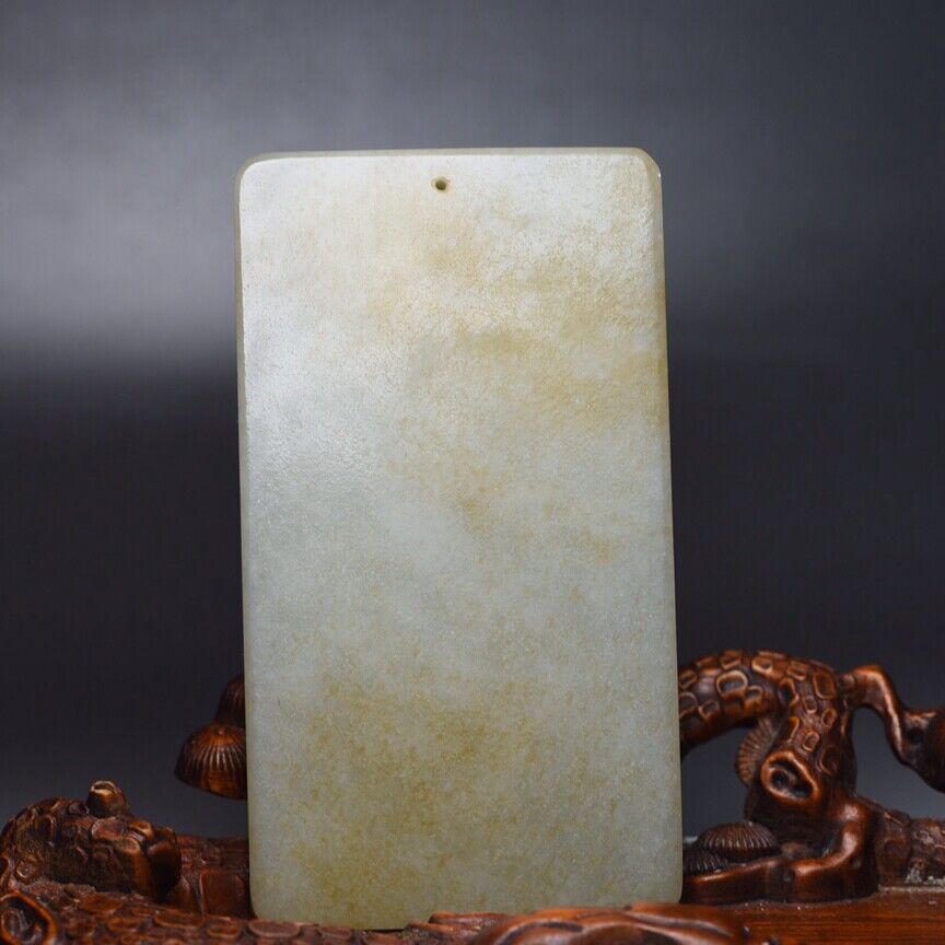 Chinese Natural Hetian Jade Carving Buddha Statue Dragon Good Luck Pendant Rare