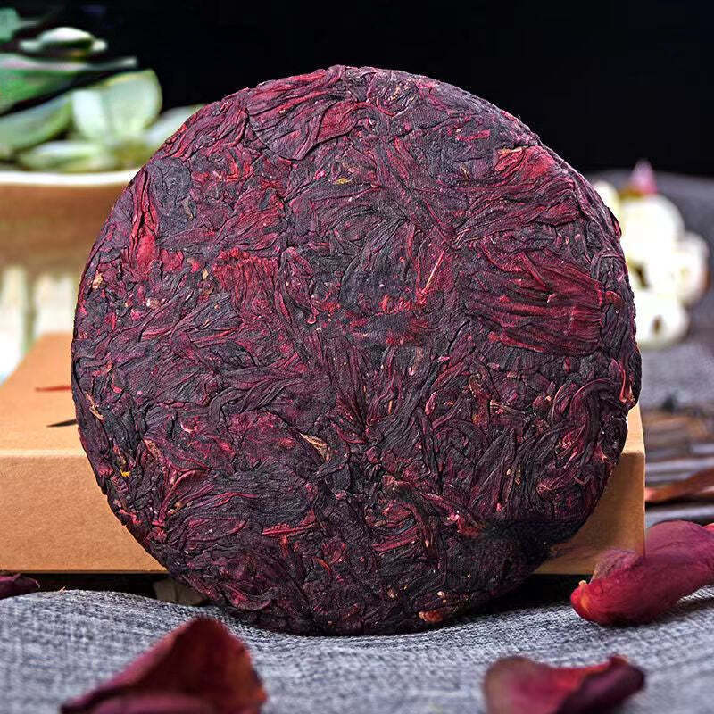 200g Rose Tea Cake Yunnan Specialties Flower Tea Chinese Organic Roselle Red Tea