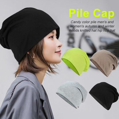 Unisex New Winter Hat Cotton Solid Warm Knitted Caps Beanies Streetwear Fashion