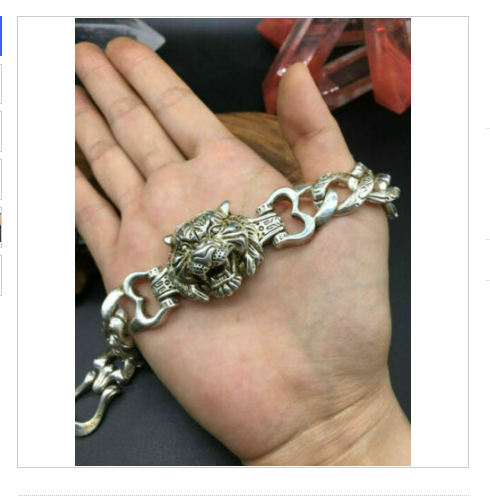 Chinese tibet silver Bracelet Fashion evil person statue gift decorate