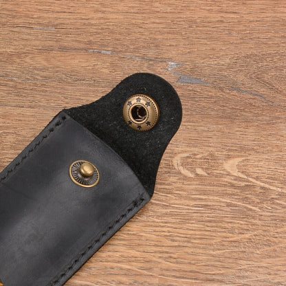 Handmade Cowhide Leather Vintage Single Pen/Pencil Case Stationery Storage Bag