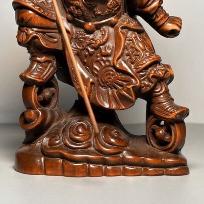 Collection Chinese Boxwood Carving Child Statue Wooden Sculpture Decor Artwork