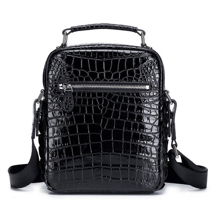 100% Genuine Leather Men's Crocodile Shoulder/Messenger Bag 8" Handbag Sport Bag