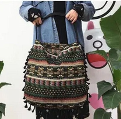 Vintage Shoulder Bag Tassel Boho Gypsy Fringed Handbags Open Bags 43*2*40 Cm 1PC