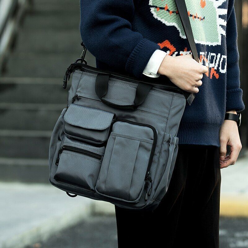 Shoulder Messenger Bag Business Men Male USB Port Backpack Travel Handbag