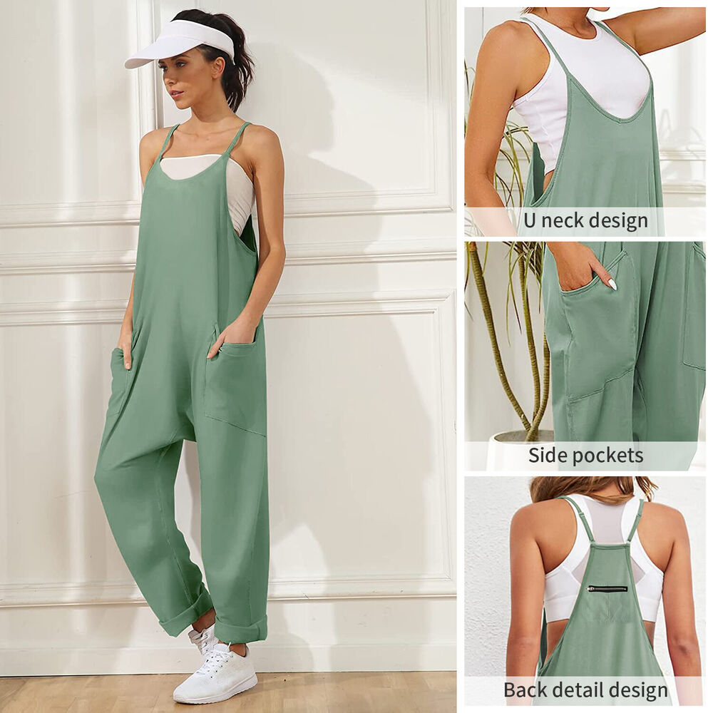 Women's Ladies Strappy Causal Loose Dungarees Jumpsuit Romper Baggy Overalls USA