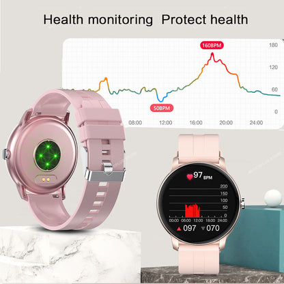 Bluetooth Smart Watch Heart Rate Blood Pressure Monitor Bracelet for iOS Android