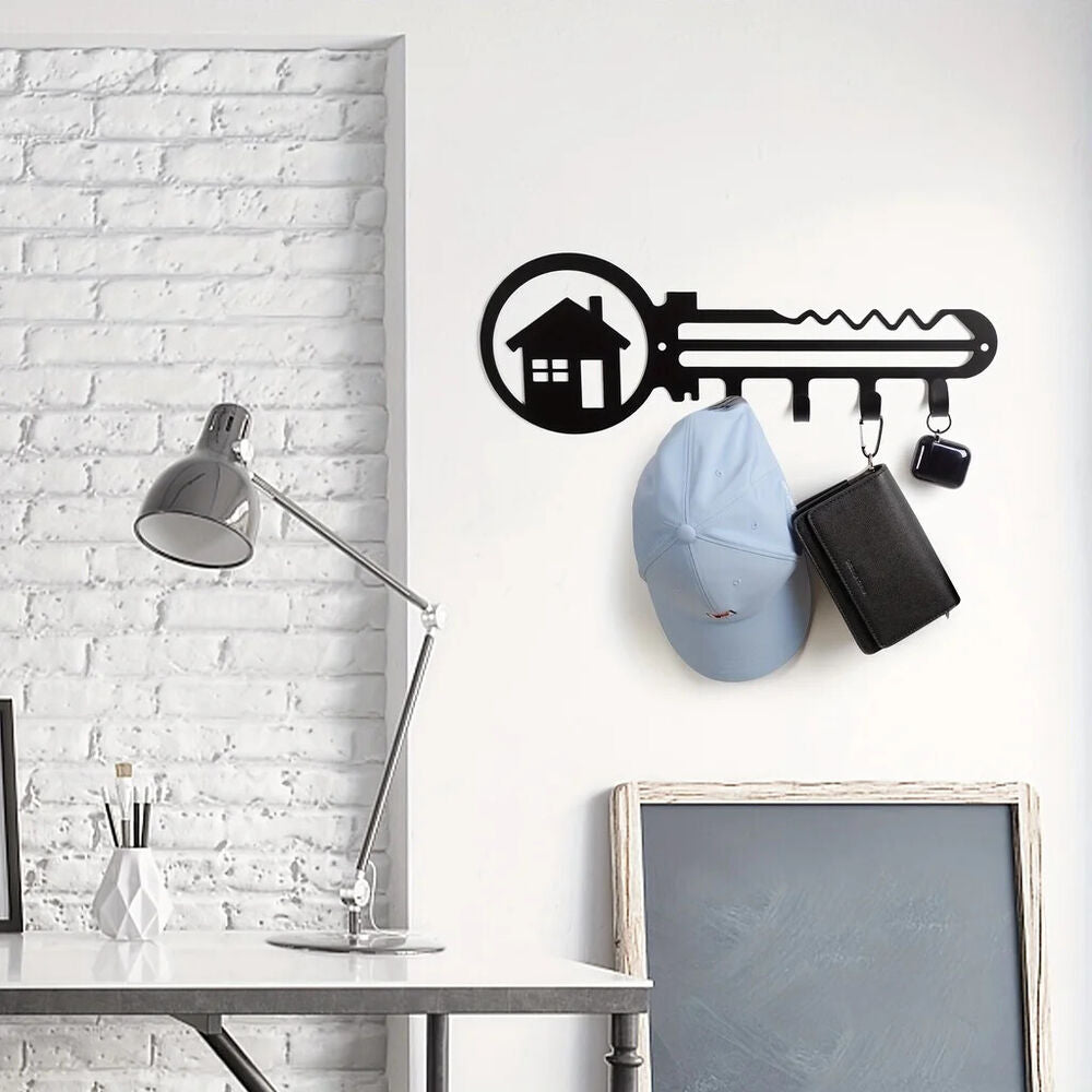 1pc Key & House Design Wall Rack, Wall Mounted Holder Hook, Hanger Rack