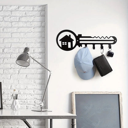 1pc Key & House Design Wall Rack, Wall Mounted Holder Hook, Hanger Rack