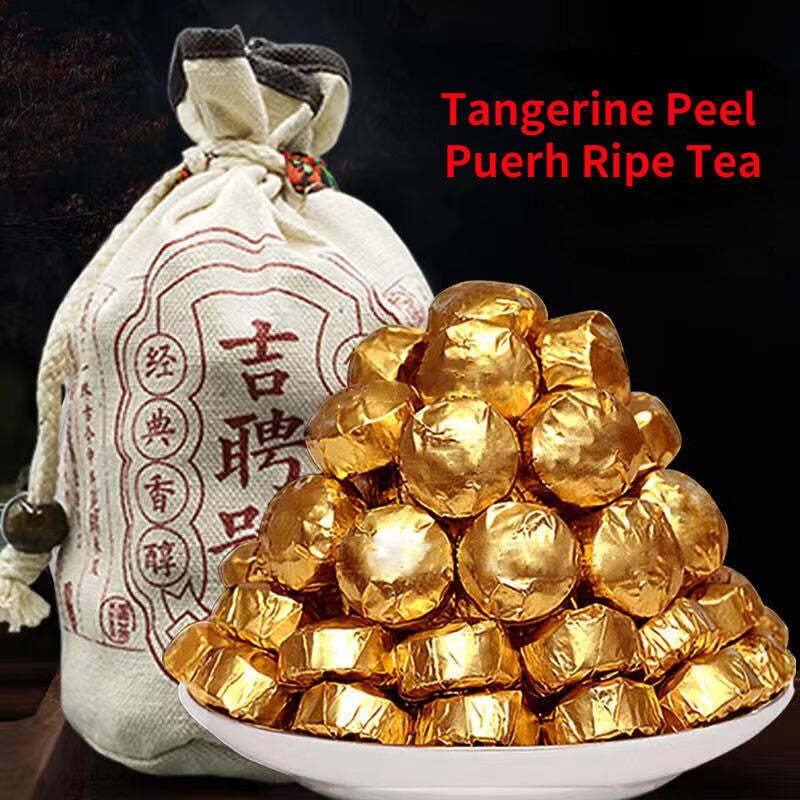 500g/Bag Tangerine Peel/Glutinous Rice Fragrant Cooked Puerh Tea Pu'er Ripe Tea