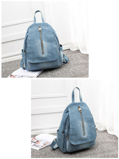 Women's Denim Small Mini Backpack Rucksack Daypack Travel bag Cute Purse Retro