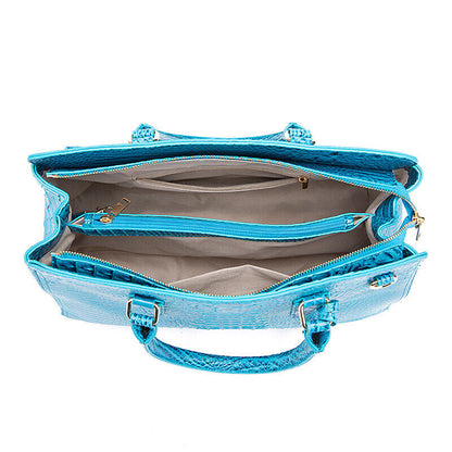 Women Patent Leather Crocodile Handbag Sling Satchel Tote Shoulder Bag Party Bag